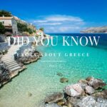 A turquoise beach in Greece with text above the photo that reads Did you know? Facts about Greece - part 1
