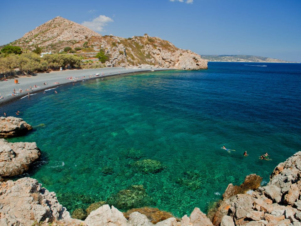 Mavra Volia in Chios, part of the 27 stunning shores one should visit on the island in this Chios beach guide